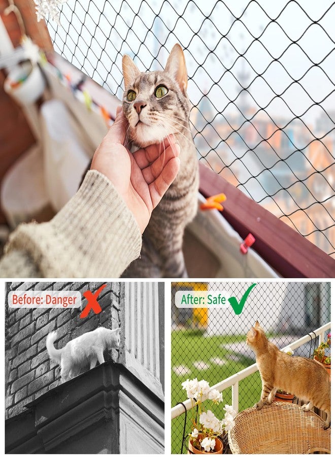 AnExer Cat Balcony Nets, Pets Anti-Fall Mesh Fence Safety Net, Transparent Nylon Pet Mesh Fence Anti-Fall Netting for Balcony Window Stairs Patio - Image 2